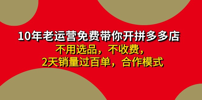 （11576期）拼多多-合作开店日入4000+两天销量过百单，无学费、老运营教操作、小白…-万三聊项目