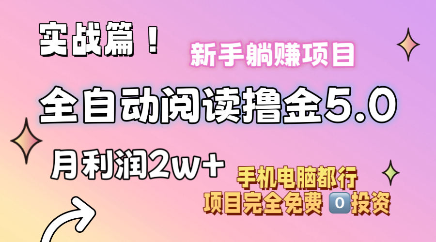 （11578期）小说全自动阅读撸金5.0 操作简单 可批量操作 零门槛！小白无脑上手月入2w+-万三聊项目