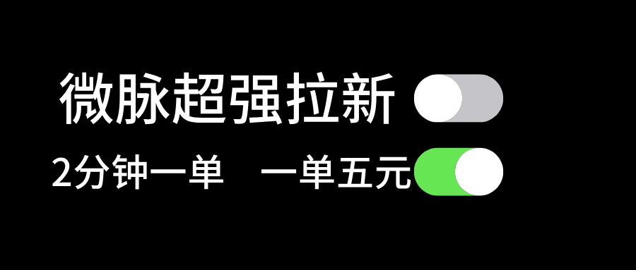（11580期）微脉超强拉新， 两分钟1单， 一单利润5块，适合小白-万三聊项目