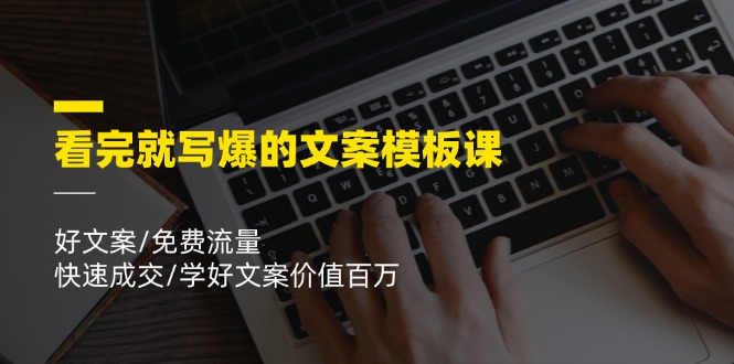 看完就写爆的文案模板课，好文案/免费流量/快速成交/学好文案价值百万-万三聊项目