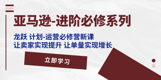 （11623期）亚马逊-进阶必修系列，龙跃 计划-运营必修营新课，让卖家实现提升 让单…-万三聊项目