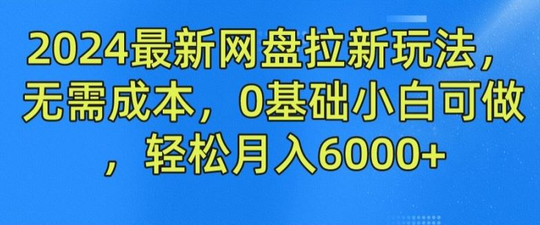 2024最新网盘拉新玩法，无需成本，0基础小白可做，轻松月入6000+【揭秘】-万三聊项目