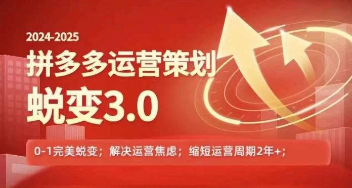 2024-2025拼多多运营策略蜕变3.0，0~1完美蜕变，解决信息焦虑-万三聊项目