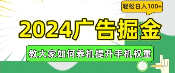 2024广告掘金，教大家如何养机提升手机权重，轻松日入100+【揭秘】-万三聊项目