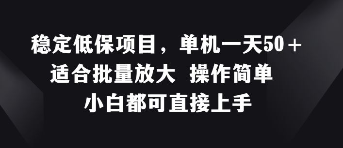 稳定低保项目，单机一天50+适合批量放大 操作简单 小白都可直接上手【揭秘】-万三聊项目