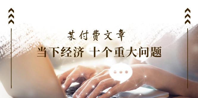 公众号付费文章《当下经济 十个重大问题》覆盖了大家关心的全部经济类话题-万三聊项目