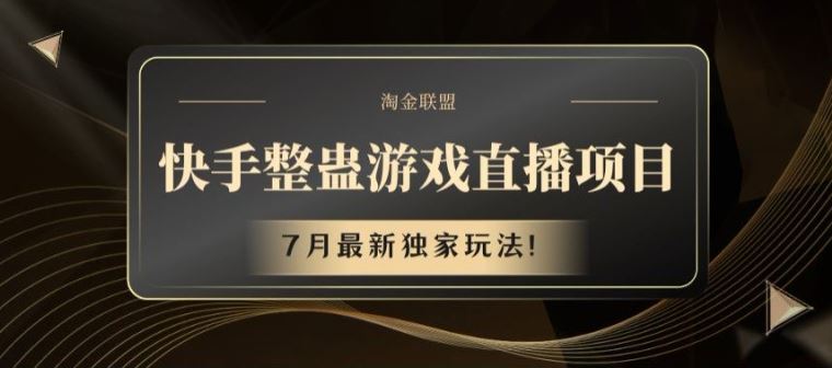 快手整蛊游戏直播项目，7月最新独家玩法【揭秘】-万三聊项目