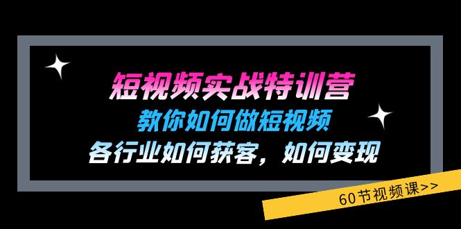 短视频实战特训营：教你如何做短视频，各行业如何获客，如何变现 (60节)-万三聊项目