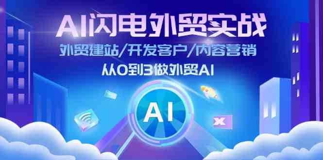 AI闪电外贸实战：外贸建站/开发客户/内容营销/从0到3做外贸AI（75节）-万三聊项目