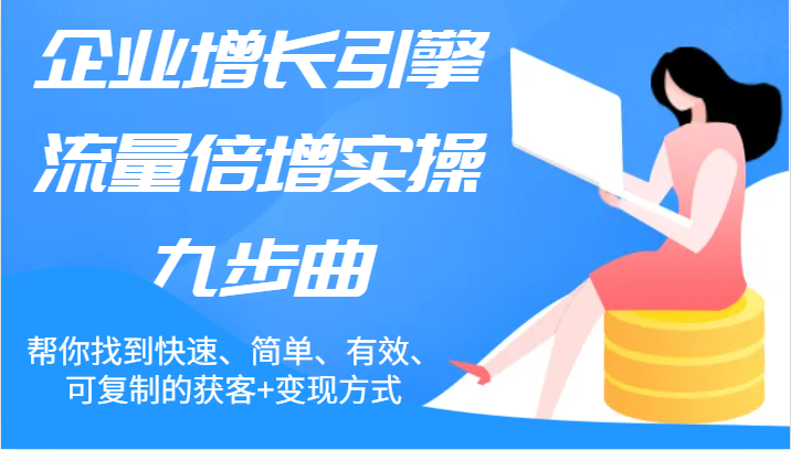 企业增长引擎流量倍增实操九步曲，帮你找到快速、简单、有效、可复制的获客+变现方式-万三聊项目