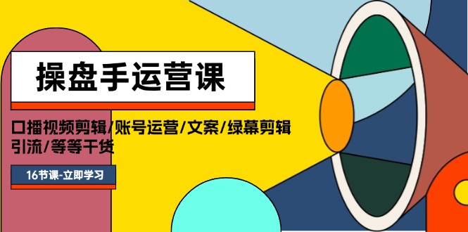 （11803期）操盘手运营课程：口播视频剪辑/账号运营/文案/绿幕剪辑/引流/干货/16节-万三聊项目