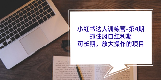（11837期）小红书达人训练营-第4期：抓住风口红利期，可长期，放大操作的项目-万三聊项目