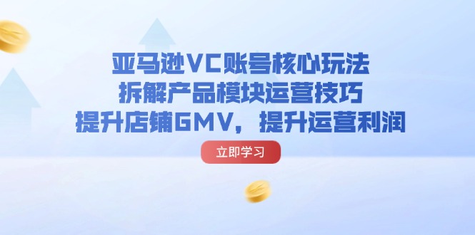 （11848期）亚马逊VC账号核心玩法，拆解产品模块运营技巧，提升店铺GMV，提升运营利润-万三聊项目