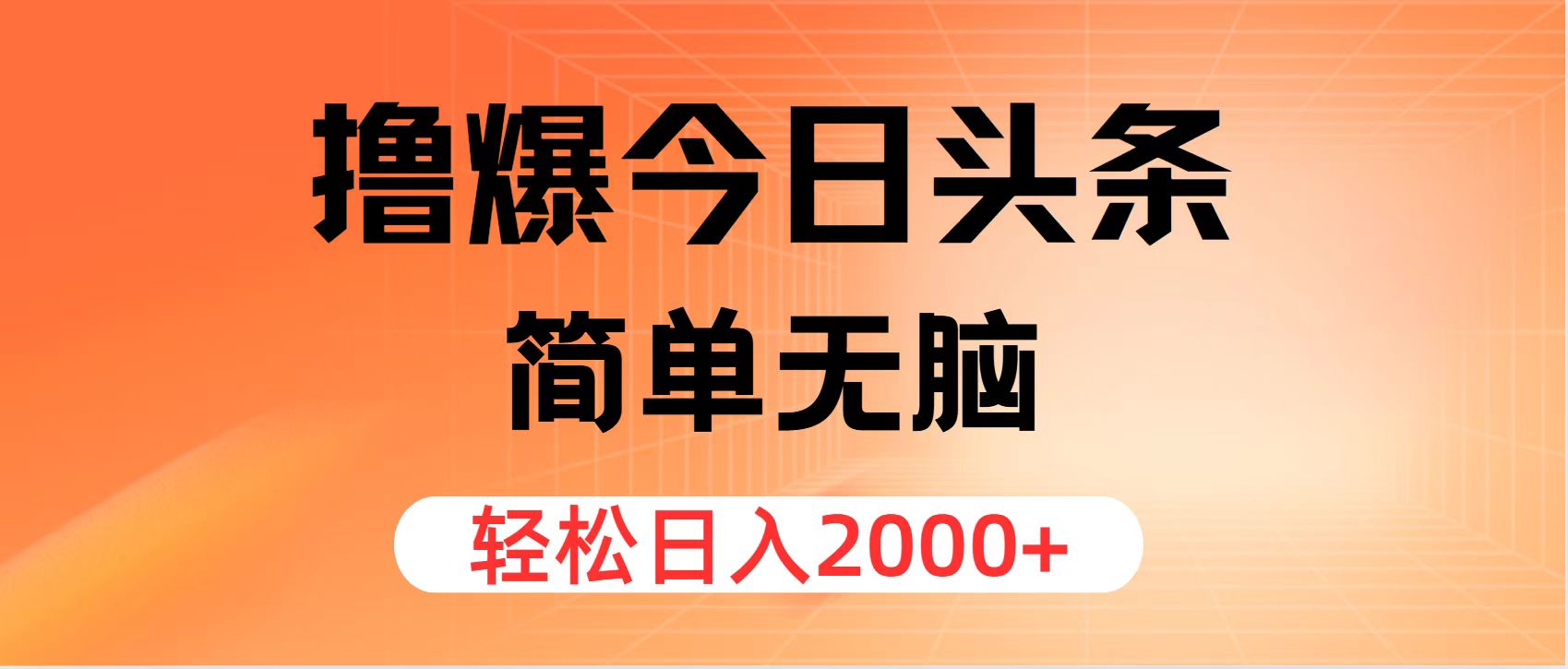 （11849期）撸爆今日头条，简单无脑，日入2000+-万三聊项目
