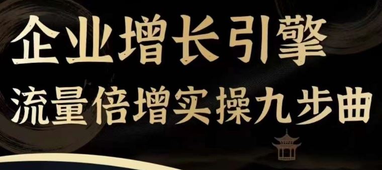 企业增长引擎流量倍增实操九步曲，一套课程帮你找到快速、简单、有效、可复制的获客+变现方式，-万三聊项目