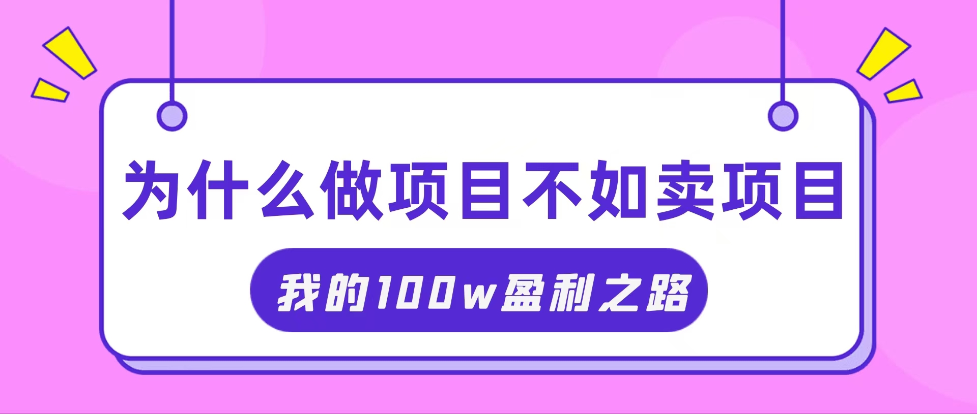 （11893期）抓住互联网创业红利期，我通过卖项目轻松赚取100W+-万三聊项目