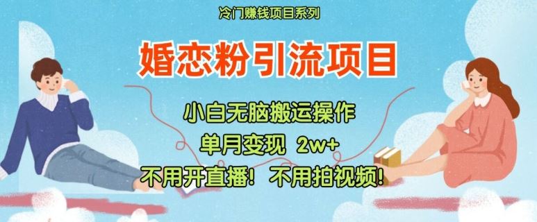 小红书婚恋粉引流，不用开直播，不用拍视频，不用做交付【揭秘】-万三聊项目