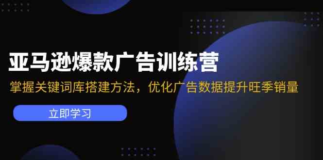 亚马逊爆款广告训练营：掌握关键词库搭建方法，优化广告数据提升旺季销量-万三聊项目