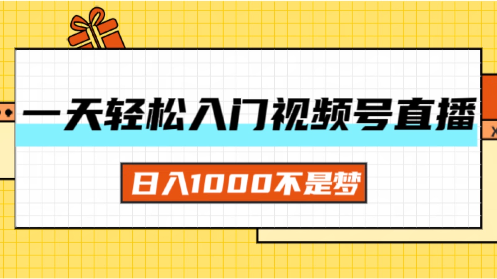 （11906期）一天入门视频号直播带货，日入1000不是梦-万三聊项目