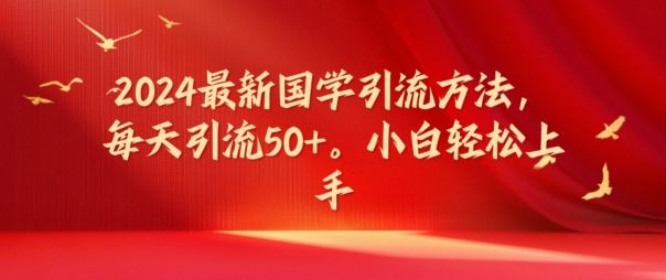 2024最新国学引流方法，每天引流50+，小白轻松上手【揭秘】-万三聊项目