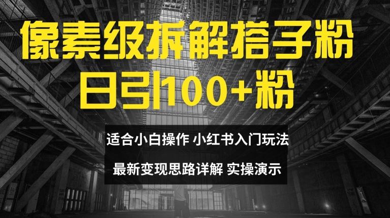 像素级拆解搭子粉，日引100+，小白看完可上手，最新变现思路详解【揭秘】-万三聊项目