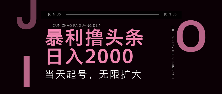（11929期）暴力撸头条，单号日入2000+，可无限扩大-万三聊项目