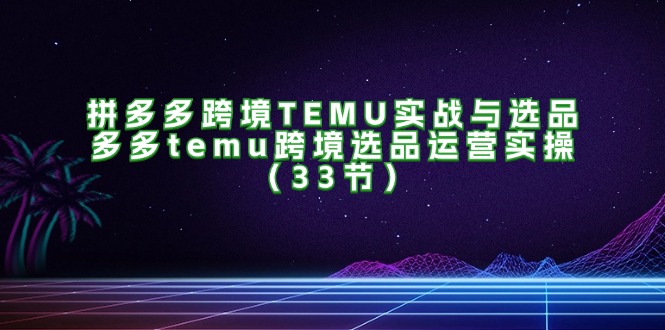 （11934期）拼多多跨境TEMU实战与选品，多多temu跨境选品运营实操（33节）-万三聊项目