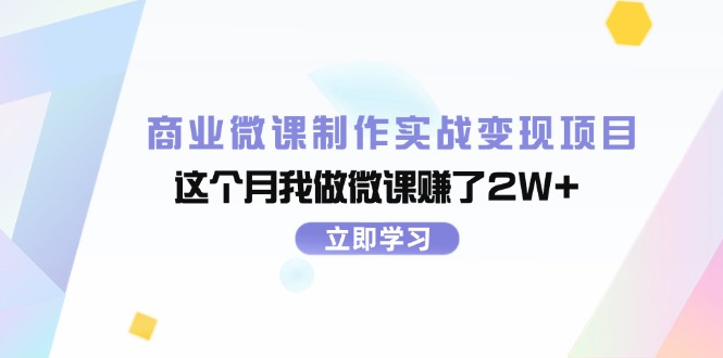 （11959期）商业微课制作实战变现项目，这个月我做微课赚了2W+-万三聊项目