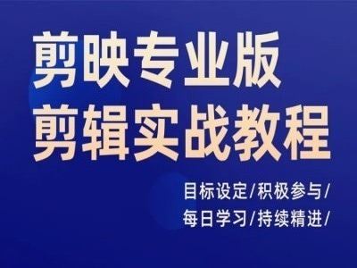 剪映专业版剪辑实战教程，目标设定/积极参与/每日学习/持续精进-万三聊项目
