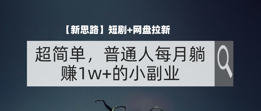 （11980期）【新思路】短剧+网盘拉新，超简单，普通人每月躺赚1w+的小副业-万三聊项目