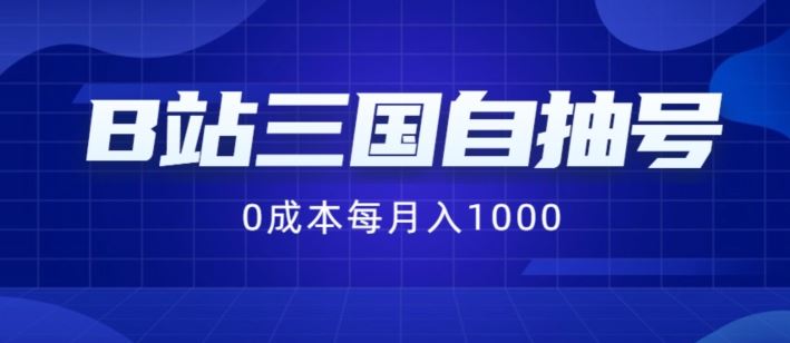 B站三国自抽号项目，0成本纯手动，每月稳赚1000【揭秘】-万三聊项目