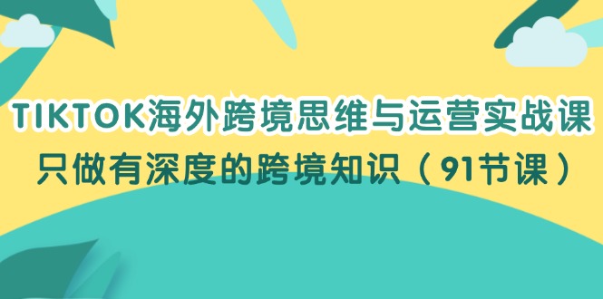 （12010期）TIKTOK海外跨境思维与运营实战课，只做有深度的跨境知识（91节课）-万三聊项目