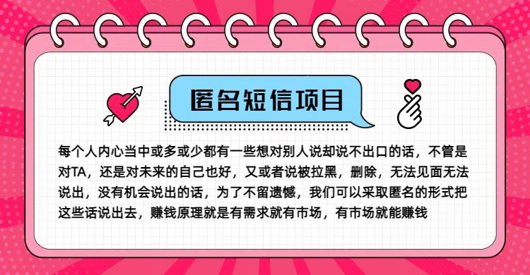 冷门小众赚钱项目，匿名短信，玩转信息差，月入五位数【揭秘】-万三聊项目