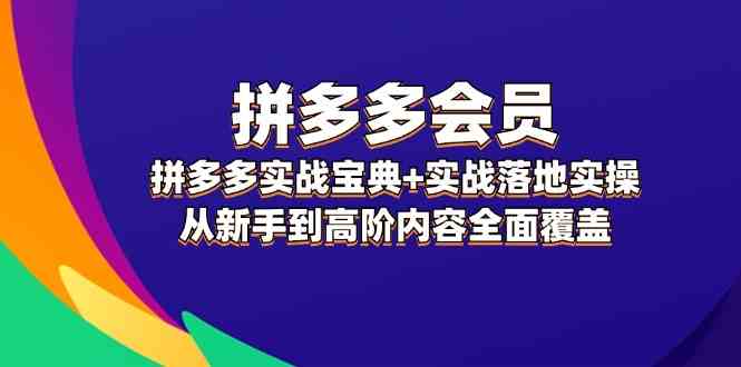 拼多多会员实战宝典+实战落地实操，从新手到高阶内容全面覆盖-万三聊项目