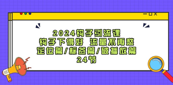 （12097期）2024钩子·引流课：钩子下得好 流量不再愁，定位篇/标签篇/破播放篇/24节-万三聊项目