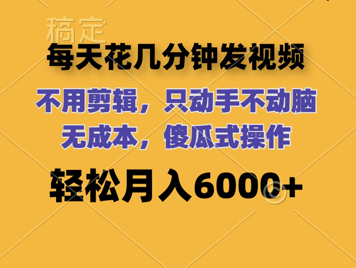 （12119期）每天花几分钟发视频 无需剪辑 动手不动脑 无成本 傻瓜式操作 轻松月入6…-万三聊项目