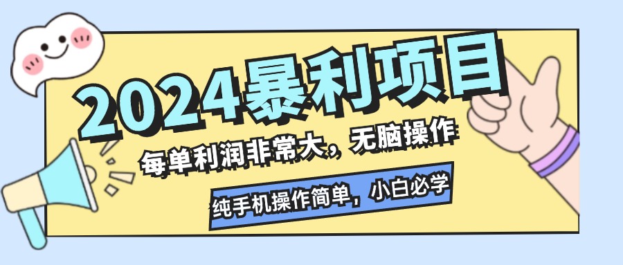 （12130期）2024暴利项目，每单利润非常大，无脑操作，纯手机操作简单，小白必学项目-万三聊项目