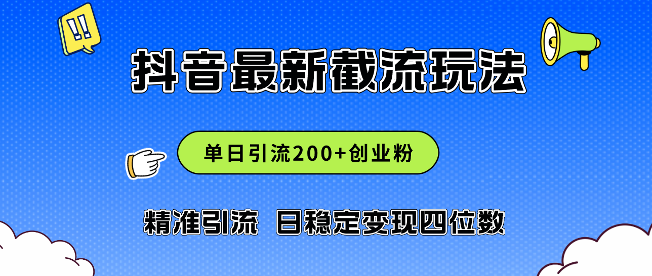 （12197期）2024年抖音评论区最新截流玩法，日引200+创业粉，日稳定变现四位数实操…-万三聊项目