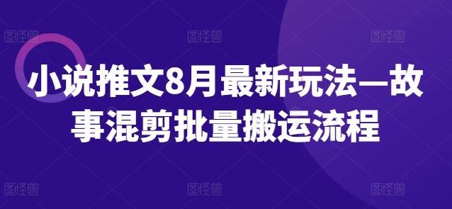 小说推文8月最新玩法—故事混剪批量搬运流程-万三聊项目