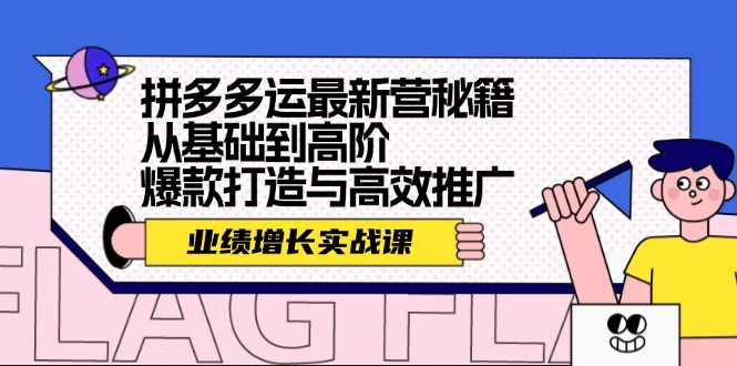 （12260期）拼多多运最新营秘籍：业绩 增长实战课，从基础到高阶，爆款打造与高效推广-万三聊项目