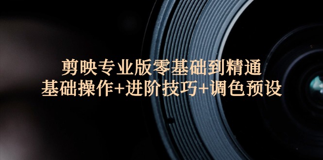 （12310期）剪映专业版零基础到精通：基础操作+进阶技巧+调色预设"-万三聊项目