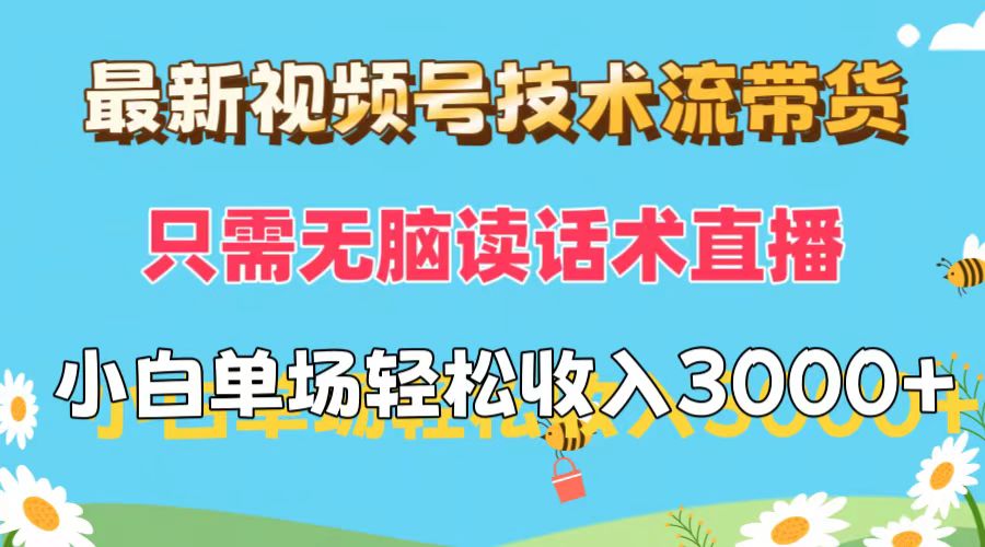 （12318期）最新视频号技术流带货，只需无脑读话术直播，小白单场直播纯收益也能轻…-万三聊项目