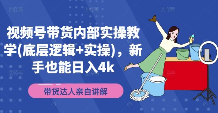 视频号带货内部实操教学(底层逻辑+实操)，新手也能日入4k-万三聊项目