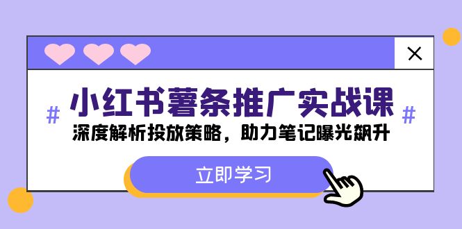 小红书-薯条推广实战课：深度解析投放策略，助力笔记曝光飙升-万三聊项目