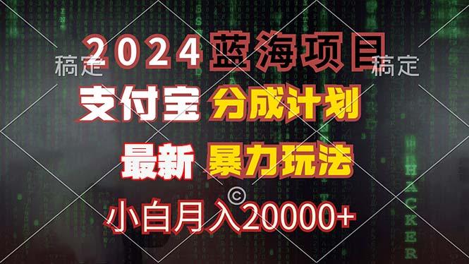 （12339期）2024蓝海项目，支付宝分成计划，暴力玩法，刷爆播放量，小白月入20000+-万三聊项目
