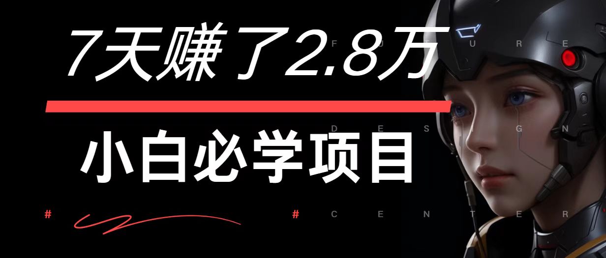 7天赚了2.8万！每单利润最少500+，轻松月入7万+小白有手就行-万三聊项目