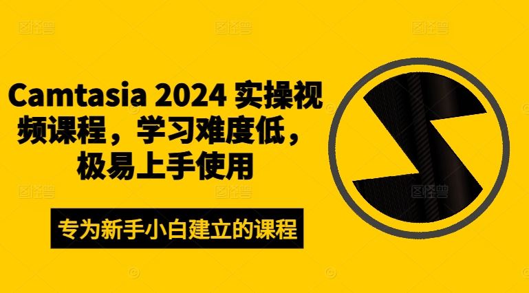 Camtasia 2024 实操视频课程，学习难度低，极易上手使用-万三聊项目