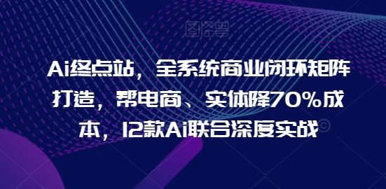 Ai终点站，全系统商业闭环矩阵打造，帮电商、实体降70%成本，12款Ai联合深度实战【0906更新】-万三聊项目