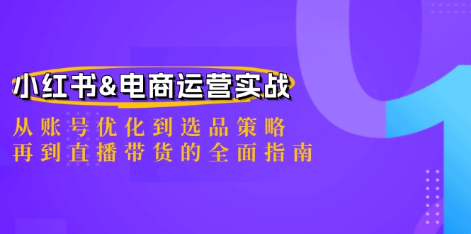 小红书&电商运营实战：从账号优化到选品策略，再到直播带货的全面指南-万三聊项目