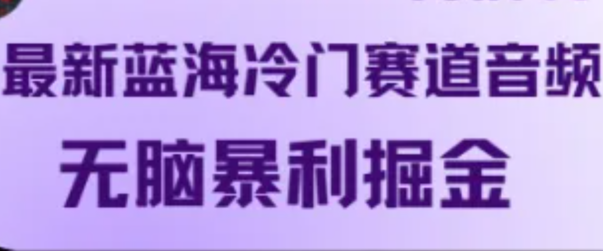 最新蓝海冷门赛道音频，无脑暴利掘金-万三聊项目
